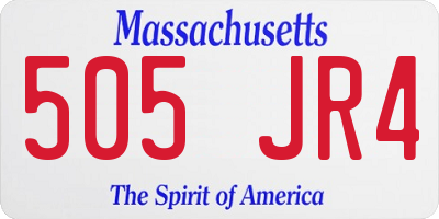 MA license plate 505JR4