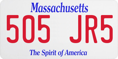 MA license plate 505JR5