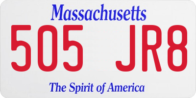 MA license plate 505JR8