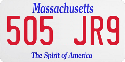 MA license plate 505JR9