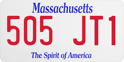 MA license plate 505JT1