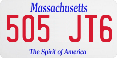 MA license plate 505JT6