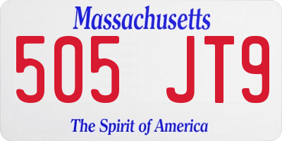 MA license plate 505JT9