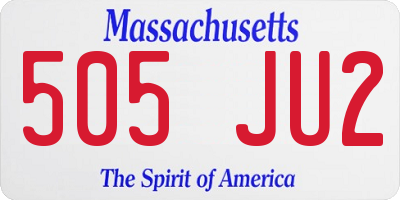 MA license plate 505JU2