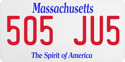 MA license plate 505JU5