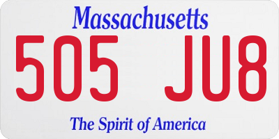 MA license plate 505JU8