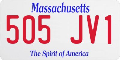 MA license plate 505JV1
