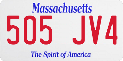 MA license plate 505JV4