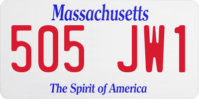 MA license plate 505JW1