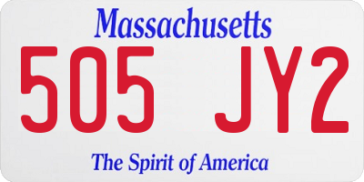 MA license plate 505JY2