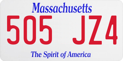MA license plate 505JZ4