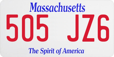 MA license plate 505JZ6