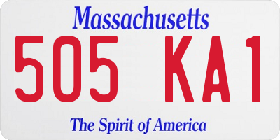 MA license plate 505KA1