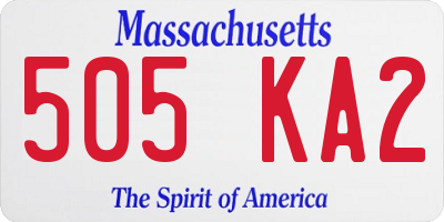 MA license plate 505KA2