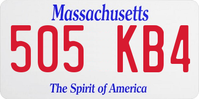 MA license plate 505KB4
