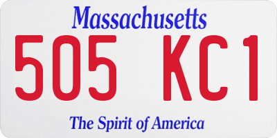 MA license plate 505KC1
