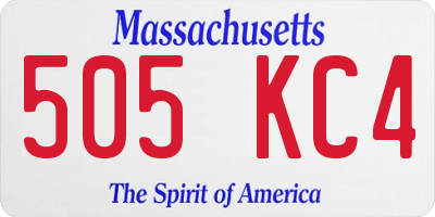 MA license plate 505KC4