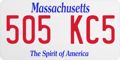 MA license plate 505KC5