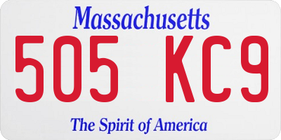 MA license plate 505KC9