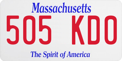 MA license plate 505KD0
