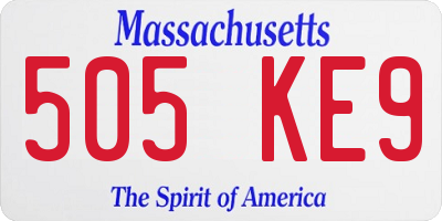 MA license plate 505KE9