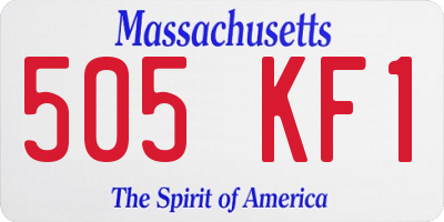 MA license plate 505KF1
