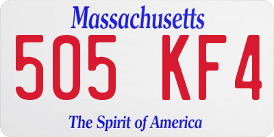 MA license plate 505KF4