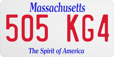 MA license plate 505KG4