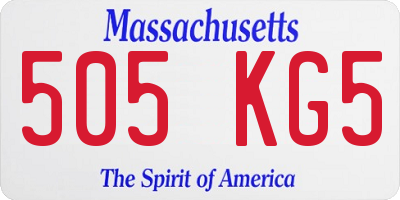 MA license plate 505KG5