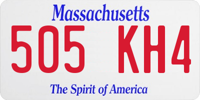 MA license plate 505KH4