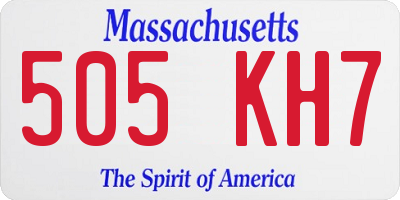 MA license plate 505KH7