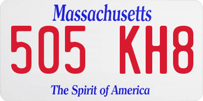 MA license plate 505KH8
