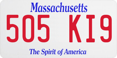 MA license plate 505KI9