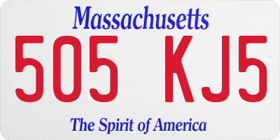 MA license plate 505KJ5
