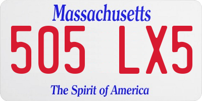 MA license plate 505LX5