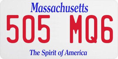 MA license plate 505MQ6