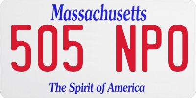 MA license plate 505NP0