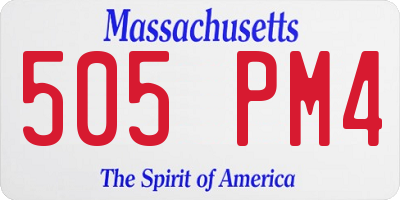 MA license plate 505PM4