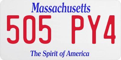 MA license plate 505PY4