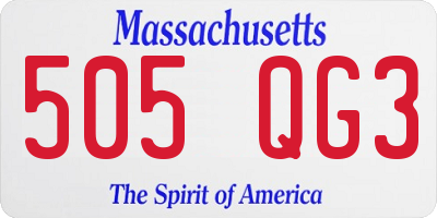 MA license plate 505QG3