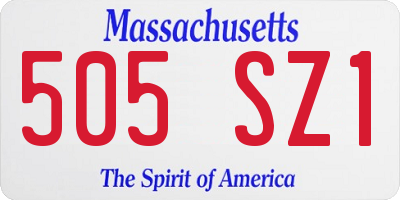 MA license plate 505SZ1