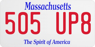 MA license plate 505UP8
