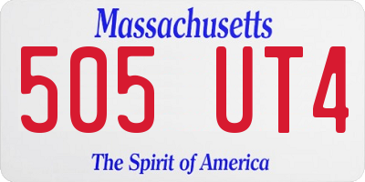 MA license plate 505UT4