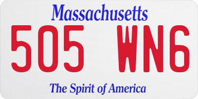 MA license plate 505WN6