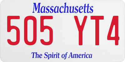 MA license plate 505YT4