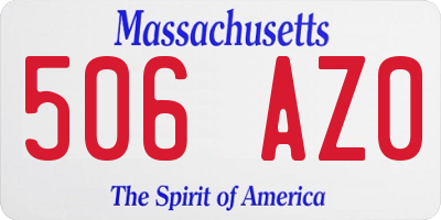 MA license plate 506AZ0