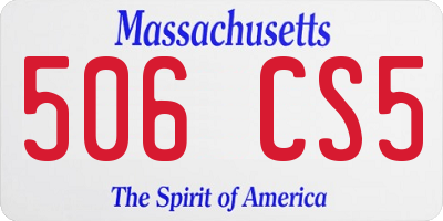 MA license plate 506CS5