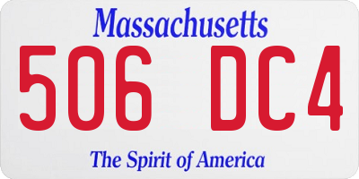 MA license plate 506DC4