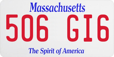 MA license plate 506GI6