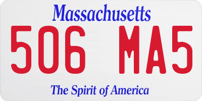 MA license plate 506MA5
